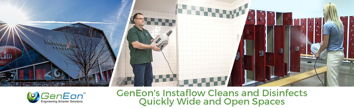 GenEon Disinfects Lockers and Restrooms of the Mercedes Benz Stadium