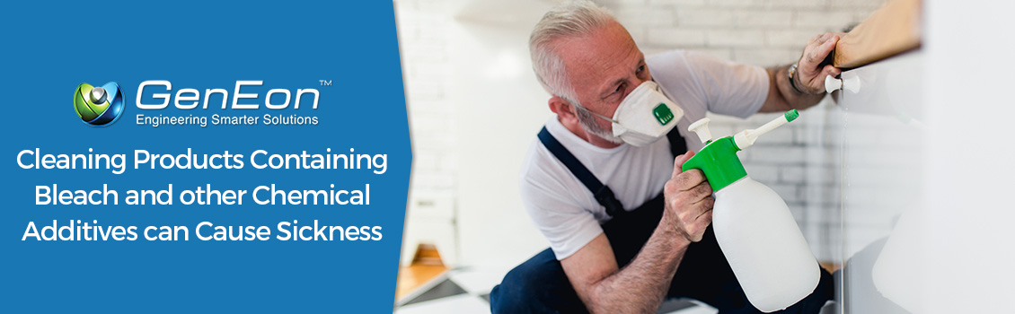 Man Using Toxic Cleaning Chemicals