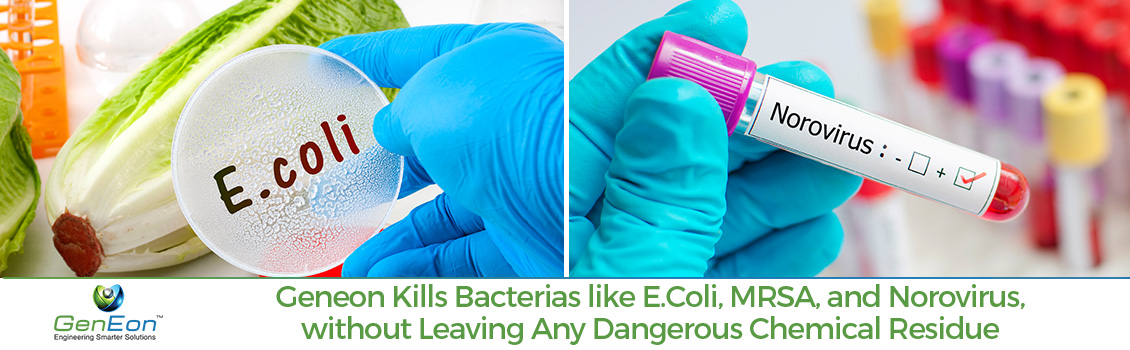 GenEon Kills 99.999% of Bacteria with its Activated Water Products. GenEon Kills Bacteria Effectively with its Activated Water Products