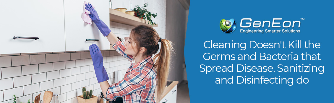 Woman Trying to Kill Germs and Bacteria by Cleaning