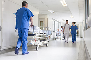 Doctor and Patient Sitting in Hospital Office