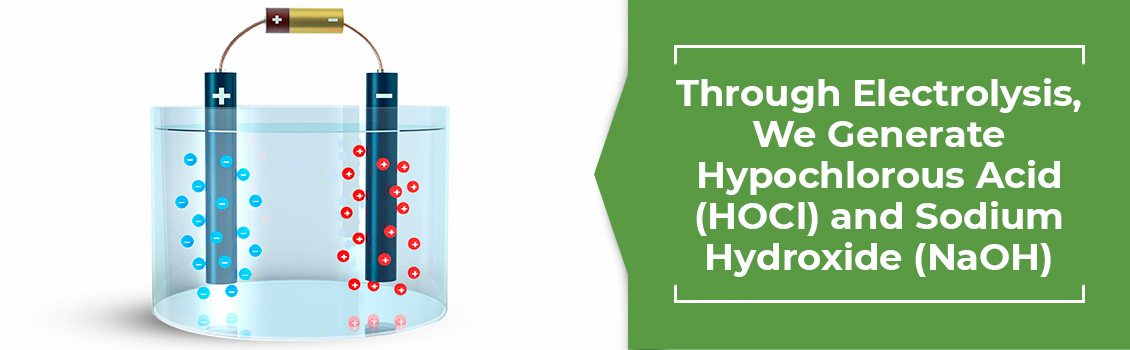 Vector Artwork Depicting Positive and Negative Side of the Electrolysis Charge