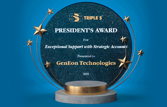 GenEon's Triple S Award for Exceptional Support With Strategic Accounts, Recognizing GenEon's Excellent Products and Customer Support